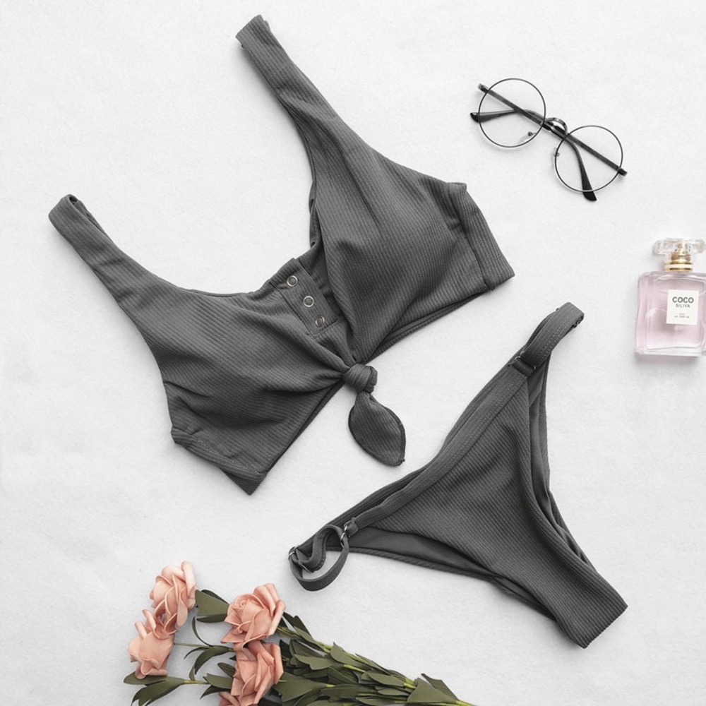 B2G1♦️⛱🆕Sweet Girl Bikini Set Charcoal - Picture 4 of 4